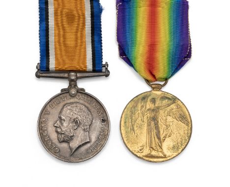 Medals (2) of L-23969 Driver Ernest Rew R.F.A. British War Medal 1914-1920, and Allied Victory Medal 1914-1918. A resident of