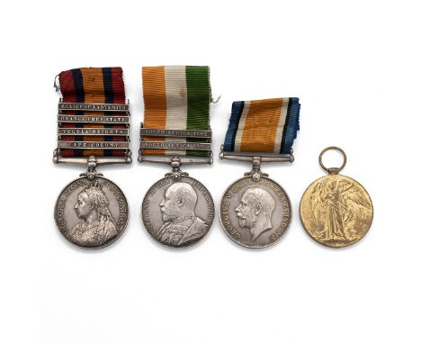 Medals (4) of 464 (26717) Serjeant James William Lavour of the Somerset Light Infantry. Queen's South Africa Medal with clasp