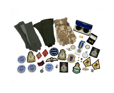 Royal Air Force collection including EU ESDP Medal with Artemis clasp and bar, Later 20th century Mk 14 aviator sunglasses in