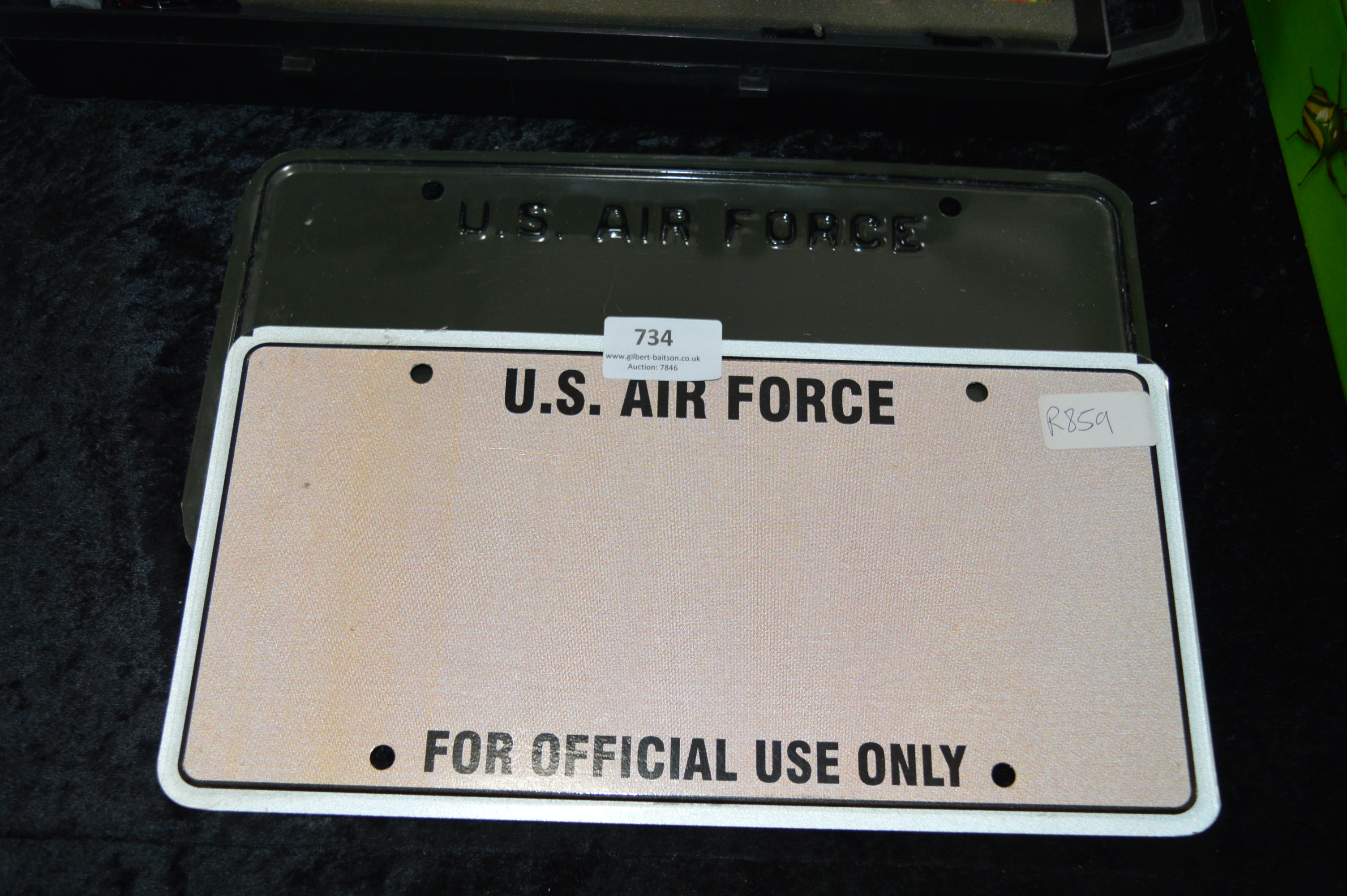 Two American Number Plates US Air Force