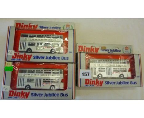 DINKY 297 BOXED 3 SILVER JUBILEE LEYLAND ATLANTEANS