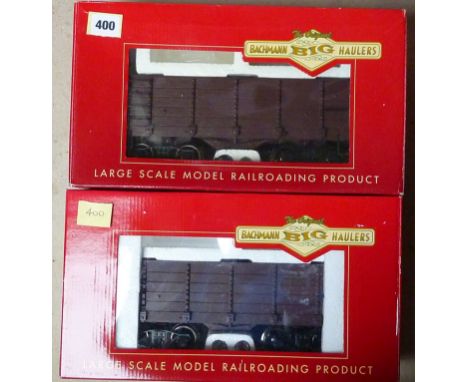 G SCALE MODEL RAILWAY BACHMANN BIG HAULIER WAGONS : BOXED 98570 G WOOD ORE CARS