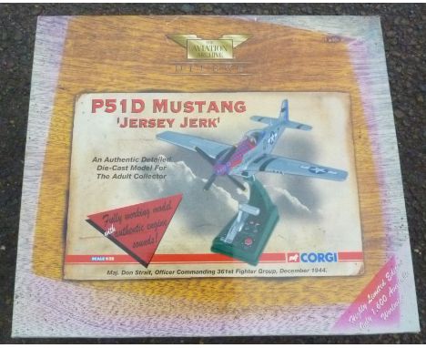 CORGI DE LUXE 1:32 P51 MUSTANG 'JERSEY JERK' BOXED