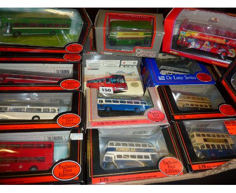 MODEL BUSES : 16 BOXED & 1 U/B EFE, OOC, CORGI MODEL BUSES INC. MIDLAND RED , BMMO, STRATFORD BLUE, BRISTOL