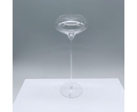 Elegant clear crystal candle holder with Orrefors etched backstamp. Includes certificate and the original box, dimensions: 14