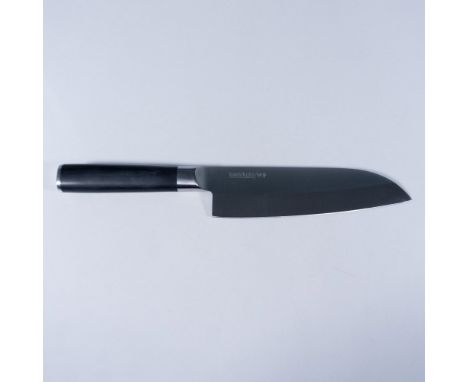 Handcrafted Japanese Ibaraki steel blade. Santoku knife is an all purpose Japanese knife. Perfect for slicing, dicing, and mi
