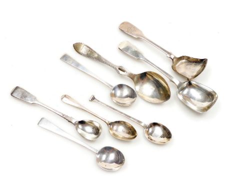 A Victorian long handled caddy spoon, Thomas Smily, London 1861, further long handled candy spoon, Thomas Sewell I, Newcastle