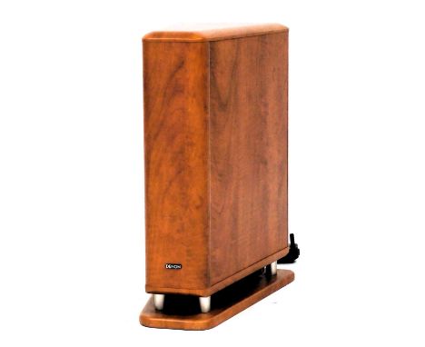 A Denon model DSW-3L speaker, wooden cased, serial number 4089745822, 45cm high.