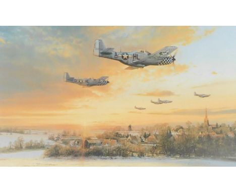 After Robert Taylor (British, b.1946).  Return to Duxford-Winter of '44, limited edition print, signed by the artist and memb