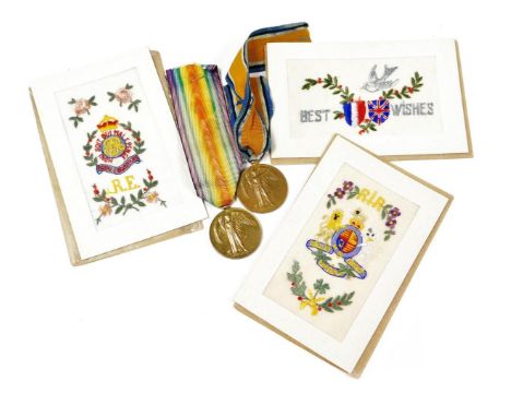 A WWI Victory Medal, named to Pte W Frisby, Army Veterinary Corps, SE-19855, and&nbsp; a further Victory Medal named to Cpl. 