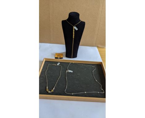 3 off assorted silver necklaces, some with gold plate, with RRPs from £150 to £165 each, combined RRP for the 3 items in this