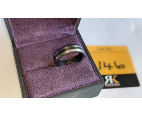 Ring understood to be made of carbon, Palladium &amp; diamonds - no price sticker or labelling on this ring. The ring is stam