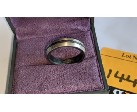 Ring believed to be made of carbon &amp; Palladium - there is no price sticker/label however the ring is stamped on the insid