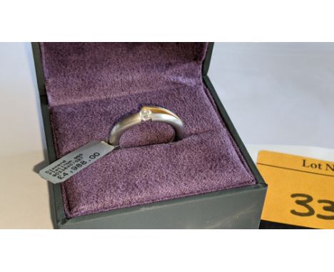 Platinum 950 ring with central diamond weighing 0.27ct &amp; rose gold finish to small area of the mount to one side of the s