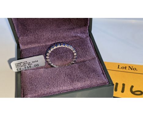 18ct white gold &amp; sapphire ring with 1.20ct of sapphires. RRP £2,715We have used a ring sizer mandrel to determine the in