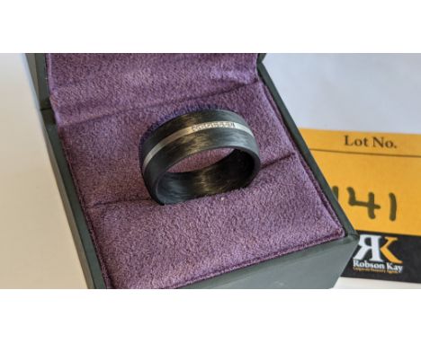 Ring understood to be made of carbon, Palladium &amp; diamonds - no price sticker or labelling on this ring. The ring is stam