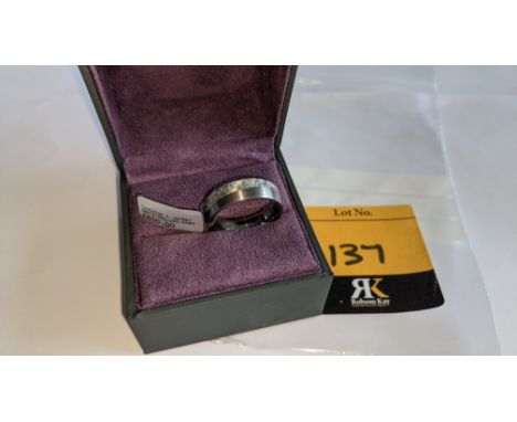 Tantalum &amp; carbon ring RRP £600We have used a ring sizer mandrel to determine the inside diameter in mm of this ring, how