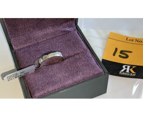 Platinum 950 &amp; diamond ring. RRP £2,645We have used a ring sizer mandrel to determine the inside diameter in mm of this r