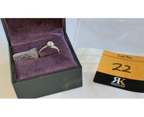 Platinum 950 diamond ring with 0.55ct central stone &amp; 0.348ct of smaller stones on the shoulders. RRP £4,598We have used 