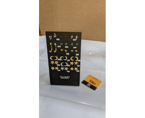 Quantity of Nordahl earrings comprising display stand &amp; 16 pairs of earrings, each pair having a retail price ranging fro