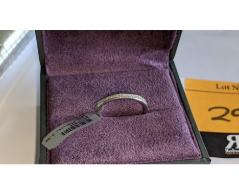 Eternity ring in Platinum 950 with 0.62ct of diamonds.  RRP £2,097We have used a ring sizer mandrel to determine the inside d