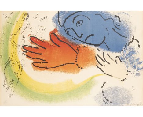 MARC CHAGALL1887 Witebsk - 1985 Paul de Vence'L'ECUYERE (KUNSTREITERIN)' (1956) Farblithografie auf Velin. SM 35,5 x 51,5 cm 