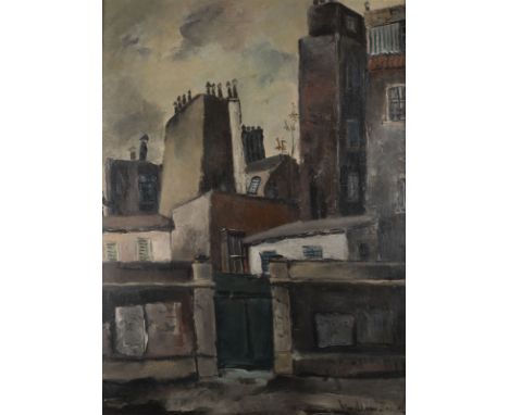 FRIEDRICH VORDEMBERGE1897 Osnabrück - 1981 KölnVORSTADTHÄUSER Öl auf Platte. 80 x 60 cm (R. 99,5 x 79,5 cm). Unten rechts sig