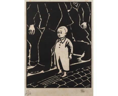 FRANS MASEREEL1889 Blankenberghe - 1972 AvignonPAAR HOLZSCHNITTE (1933) Jew. Holzschnitt. SM jew. 29 x 21 cm (R. jew. 51 x 41