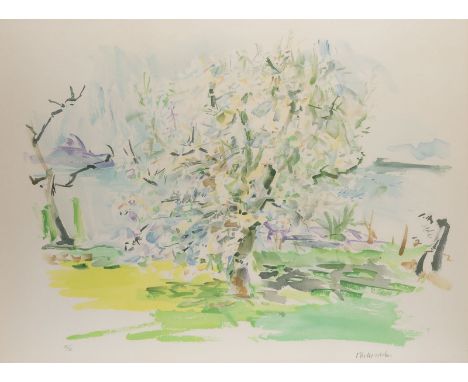 OSKAR KOKOSCHKA1886 Pöchlarn - 1980 Montreux'BLÜHENDER APFELBAUM' (1959/1974) Farblithografie auf BFK Rives, mit Wasserzeiche