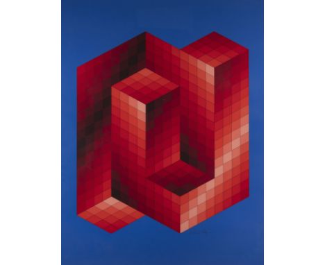 VICTOR VASARELY1906 Pécs, Ungarn - 1997 Paris'GESTALT' (1985) Farbserigrafie leichtem Karton. SM 78,5 x 60,5 cm (R. 81 x 63,5