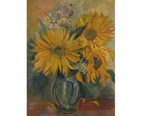 ERNST HUBERWien 1895 - 1960BLUMENSTILLLEBEN Gouache auf Papier. SM 60 x 46 cm (R. 78 x 63,5 cm). Unten recht signiert 'E. Hub