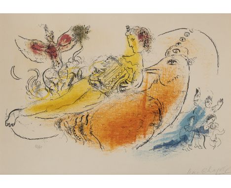 MARC CHAGALL1887 Witebsk - 1985 Paul de Vence'L'ACCORDEONISTE (DER AKKORDEONSPIELER)' (1957) Farblithografie auf Velin. SM 31