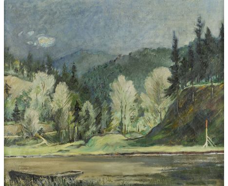 ADOLF UZARSKI1885 Ruhrort - 1970 Düsseldorf'LANDSCHAFT' (1948) Öl auf Leinwand. 50 x 61 cm (R. 59 x 69 x 3,5 cm). Unten recht