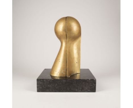 TOLIS-MATERStätig 2. H. 20. Jh.OHNE TITEL (1974) Bronze, 2-teilig, part. poliert, part. dunkelbraun patiniert, part. farbig g