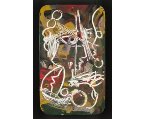 MARKUS TOLLMANN1963 GelsenkirchenOHNE TITEL (1995) Öl auf Platte. 60 x 36 cm (R. 86 x 62 cm). Unten links signiert sowie unte