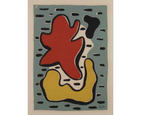 FERNAND LEGER1881 Argentan (Orne) - 1955 Gif-sur-Yvette'COMPOSITION (FIGURES JAUNE ET ROUGE)' (1950/1954-55) Farbserigrafie a