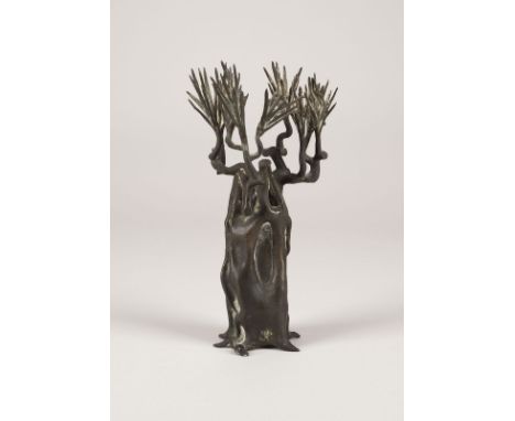 WERNER NIERMANN1939 Dinslaken - 2018 Bergisch Gladbach'ÖLBAUM' (1975) Bronze, dunkelbraun patiniert, Unikat. H. 24 cm, Gew. 0