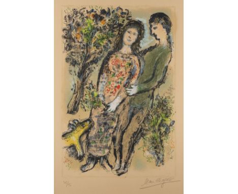 MARC CHAGALL1887 Witebsk - 1985 Paul de Vence'L'ORANGER' (1975) Farblithografie auf Velin. DM 48 x 32 cm, SM 59 x 40,5 cm. (R