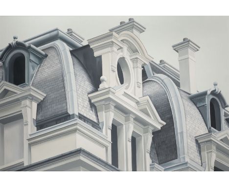LOTHAR BRAUN1931 KrefeldHÄUSERFASSADE Öl auf Leinwand. 65 x 95 cm (R. 73,5 x 103 cm). Verso: Signiert 'L. Braun'. Rahmen.  Pr