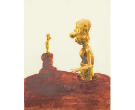 MICHAEL KALMBACH1962 Landau, PfalzOHNE TITEL Gouache, Aquarell auf Papier. 29,5 x 23 cm (R. 42,5 x 34,5 cm). Unten rechts mit