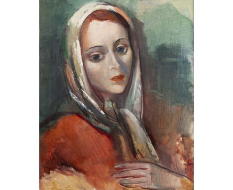GUNNLAUGUR BLÖNDAL1893 - 1962, Isländischer KünstlerPORTRAIT EINER DAME (1932) Öl auf Leinwand. 55 x 45 cm (R. 58 x 48 cm). U