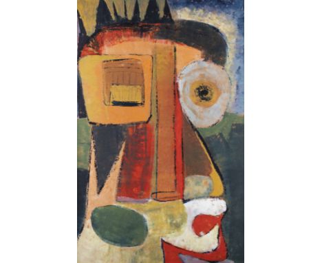 MURAINA OYELAMI1940 Iragbiji, NigeriaOHNE TITEL (1997) Öl auf Hartfaserplatte. 92 x 61 cm (R. 96,5 x 65 cm). Unten rechts mit