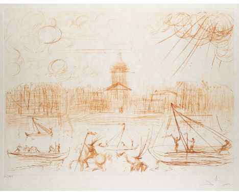 SALVADOR DALI1904 Figueres, Girona - 1989 ebenda'L'ACADEMIE DE PARIS' (1971) Radierung auf Japan, rot. DM 43 x 60 cm, BM 57 x