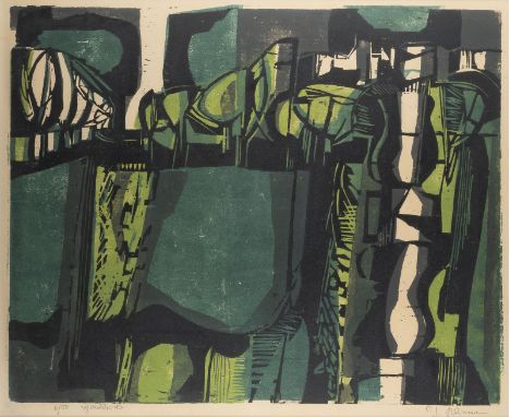 CARL-HEINZ KLIEMANN1924 Berlin - 2016 ebenda'GRÜNER PARK' Farbholzschnitt auf Velin. DM ca. 52 x 65 cm, SM 55 x 68 cm. (R. 79