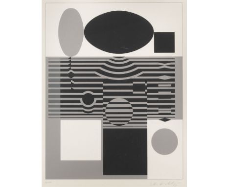 VICTOR VASARELY1906 Pécs, Ungarn - 1997 Paris'KANTARA-2' (1970) Farbsiebdruck. DM 46,5 x 36 cm, SM 49,5 x 41 cm. (R. 60,5 x 7