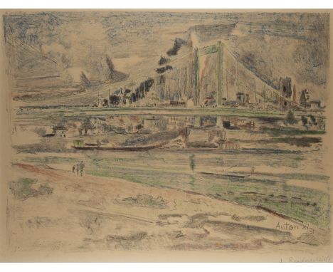 ANTON RAEDERSCHEIDT1892 Köln - 1970 ebenda'KÖLN' (1951)  Farblithografie auf Velin. SM 48 x 63 cm. (R. 65  x 79 cm). Unten re