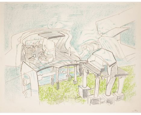 ROBERTO MATTA1911 Santiago de ChileOHNE TITEL Farblithografie auf Velin. SM 56,5 x 70 cm (R. 60 x 73 cm). Unten rechts mit Bl