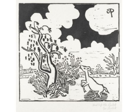 OTTO PANKOK1893 Mühlheim/Ruhr - 1966 Wesel'ZIEGE' (1947) Holzschnitt auf Japan. 52,5 x 49 cm. (R. 59,5 x 56 cm). Unten rechts