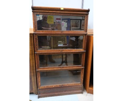 A Globe Wernicke oak sectional 4 height bookcase 