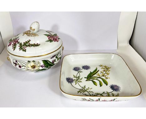 A Spode Stafford Flowers square serving dish and a Spode Stafford Flowers covered tureen 